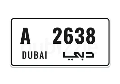 Exclusive Dubai Private Number Plate – A 2638