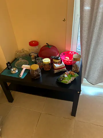 Simple Black Coffee Table - Small 2-Tier Wooden Table