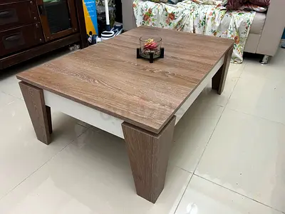 Wood-effect rectangular coffee table - light oak finish