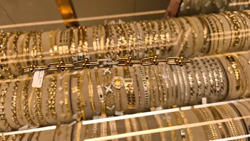 tiffany inspired link gold bracelet with diamonds