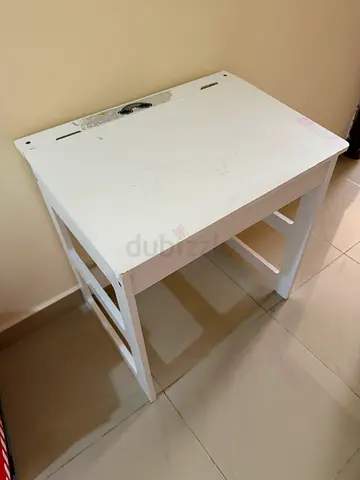 Simple white wooden study/side table — good condition