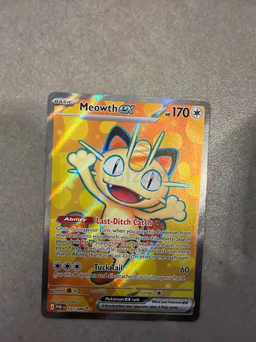 Meowth GX Pokémon Full Art Holographic Card - Collectible