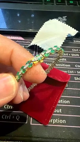 tennis bracelet natural 18k gold emerald bracelet with diamonds