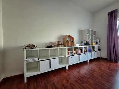 IKEA KALLAX shelving unit set of 3 - 145x40x90 and 10 KUGGIS boxes