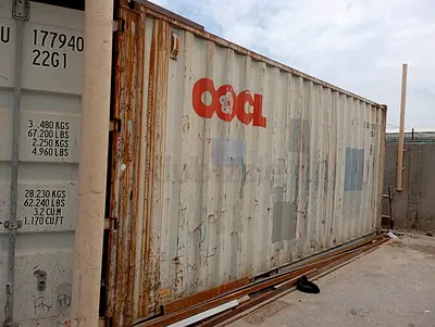 Used 20ft Shipping Container with Door Installed — Good for Storage/Small Office