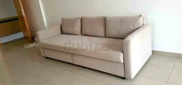 Beige 3-Seater Sofa bed Comfortable, Good Condition