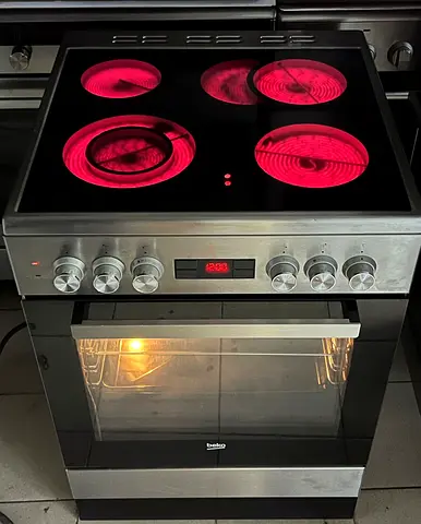Beko latest model full electric ceramic 4 hobs stove oven fan cooking range 60x60