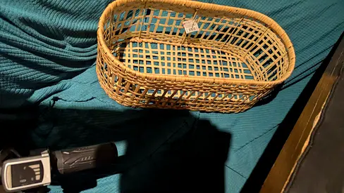 Handmade Wicker Baby Bassinet / Moses Basket - Good Condition