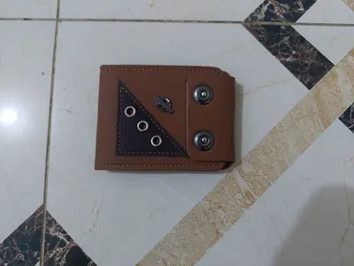 Premium Brown Faux Leather Wallet - High Capacity - Coin  Card Slots - 30 AED