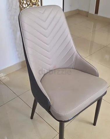 Modern Upholstered Dining Chair - Light Beige, Good Condition - set of 4