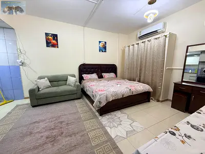 Very nice furnished studio with new, clean furniture and all appliances, close to all services with easy access to Dubai.