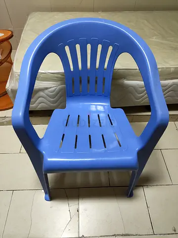 Blue Plastic Outdoor/Indoor Chair - Good Condition