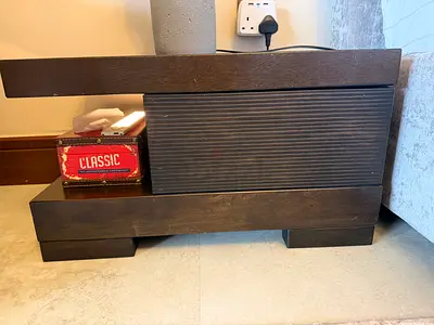 Dark Wood Modern Low Side Table / Bedside Table 2 nightstands for sale W-39 cms 
L-60 cms
H-34 cms