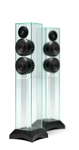 Pair of Waterfall Victoria glass speakers