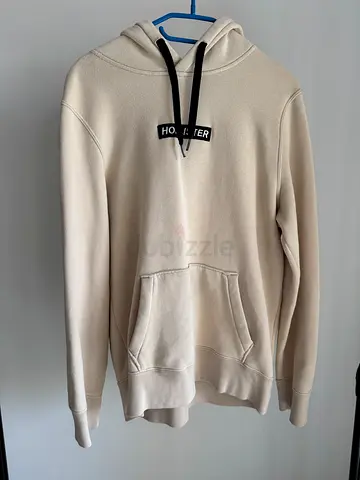 Hollister Men Beige Hoodie Size S - FIX PRICE