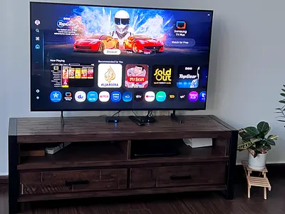 55-inch Smart LED TV in Good Condition with solid wood table