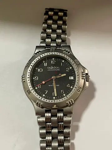 Vintage Adidas Stainless Steel Mens Watch - Analog, Black Dial