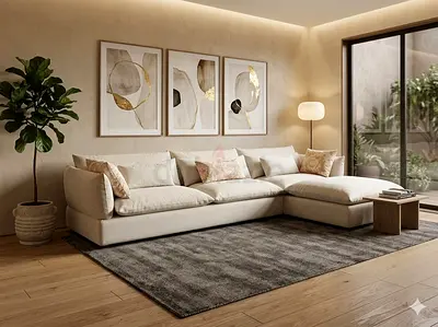 Marina Home L Shape Sofa Beige Good condition