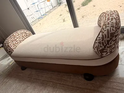 Upholstered Chaise Lounge/Daybed with Rolled Ends - Good Condition
