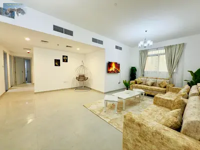 Two bedrooms and a living room in one of Ajman's finest apartments for those seeking sophistication and luxury, furnished with brand new and elegant