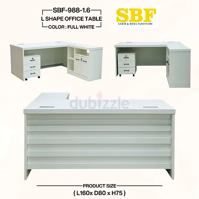 White L-shape Office Desk New For Sale