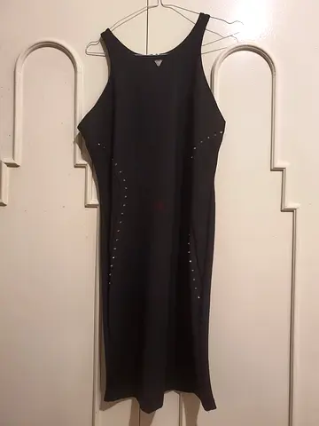 Black sleeveless Guess dress with stud detailing - Size L