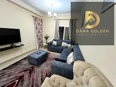 Two-bedroom apartment with a living room for rent in Al Taawun