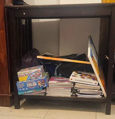 Wooden Table with storage space