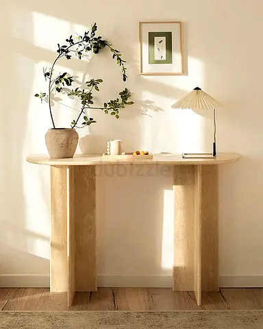 Travertine Console Table / Hallway Sofa Table - Minimalist Design