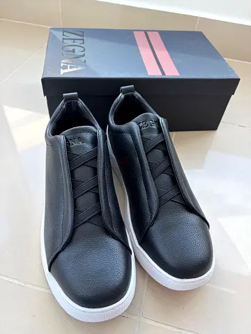 Zegna black leather shoes