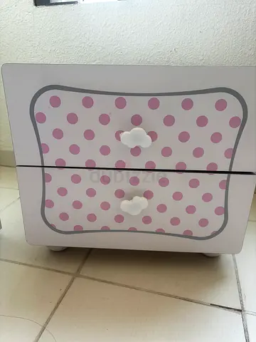Hello kitty Small White and Pink Polka Dot Childrens  Cabinet and light