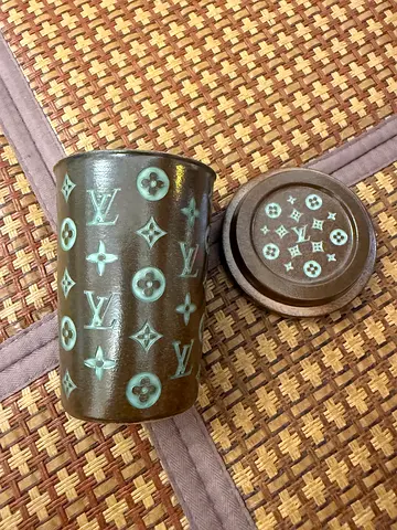 Porcelain cups made in Jingdezhen, China.