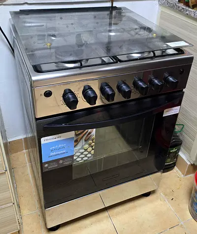 Frigidaire 4-Burner Gas Cooker (60x60) – Stainless Steel, Full Safety