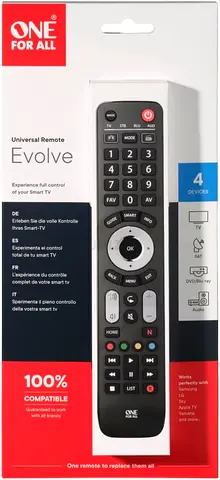 One For All URC7145 OFA Universal Remote Control, 4 Equipment