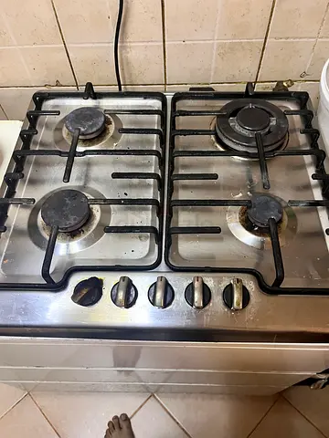 Used 4-Burner Stainless Steel Gas Hob - Working Condition