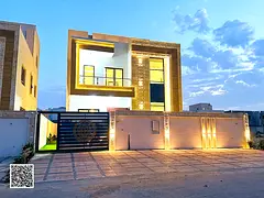 Villa for sale in Ajman | Al Helio 2 area | 4 bedrooms, majlis, hall, maid's room and roof | Fre