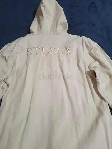 Beige Stussy Hoodie - Lightly Worn Casual Sweatshirt