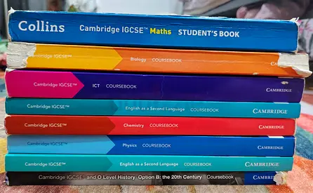 Set of Cambridge IGCSE Coursebooks (Maths, Biology, ICT, English, Chemistry, Physics, History)