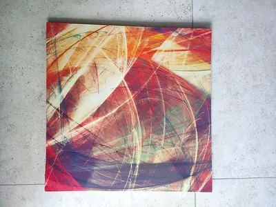 Abstract Square Wall Art Canvas - Warm Tones