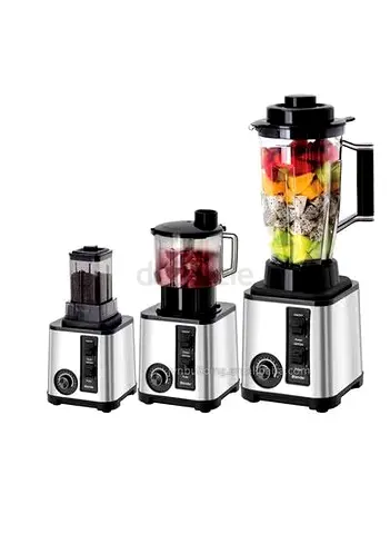 3-in-1 High Power Blender, Processor  Grinder Set - Silver