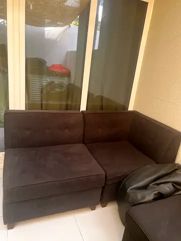 Compact 3-seater L-shaped Sofa - Dark Grey, Good Condition