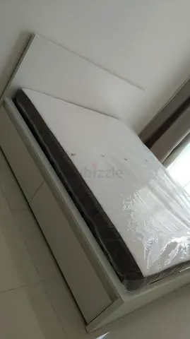 Ikea malm white bed with storage and mattress (new condition)