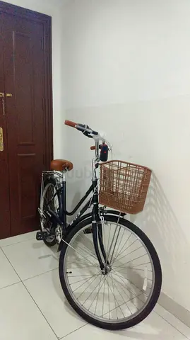 Classic city cruiser bike with front basket — good condition