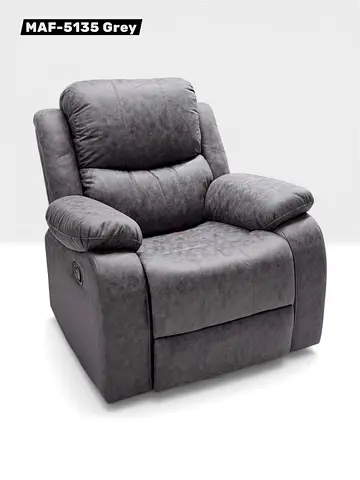 Grey Recliner Armchair — Comfortable Single Seater MAF-5135 GREY MOHAMMAD AZIM FURNITURE