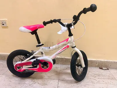 White  Pink 12-inch Kids Bike — Good Condition