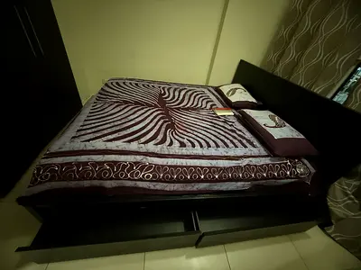 Queen bed frame - storage included