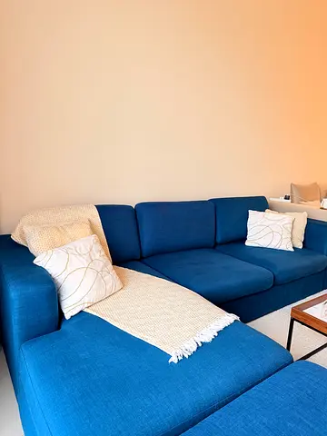 L-shaped Sofa, with storage and ottoman