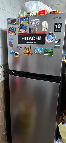 Hitachi Stainless Steel Refrigerator - Good Condition, Single Door Top Freezer