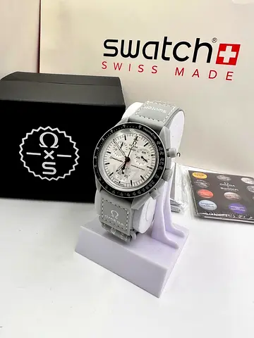 Swatch x Omega Master Copy MoonSwatch Mission to Moon Chronograph - White/Grey (New)