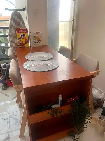 Solid wood kitchen island / Dining table with 4 chairs